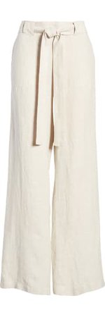 Caslon® New Belted Yarn Dyed Linen Pants | Nordstrom