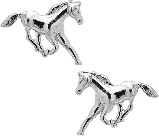 Amazon.com: Spinningdaisy Wild Mustang Horse Earrings (Silver Plated): Hoop Earrings: Clothing, Shoes & Jewelry