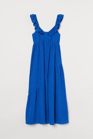 Ruffle-trimmed Dress - Bright blue - Ladies | H&M US