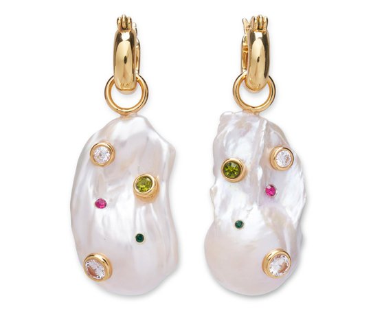 Lizzie Fortunato Rainbow Gold-Plated Sterling Silver Pearl Earrings