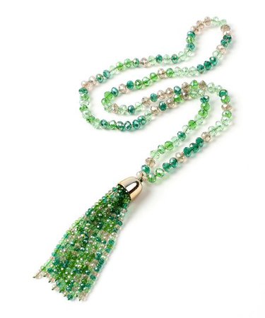 Amrita Singh Green Beaded Tassel Pendant Necklace | Zulily