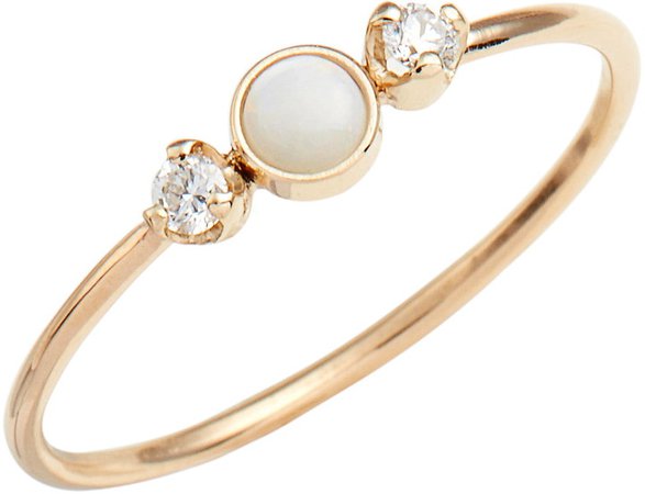 Diamond & Opal Cluster Ring