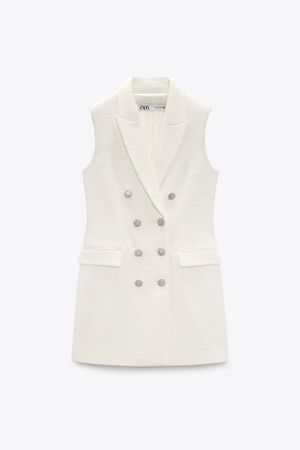 TEXTURED VEST DRESS - White | ZARA United States