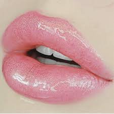 light pink shiny glittery lip gloss