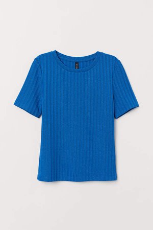 Ribbed T-shirt - Blue
