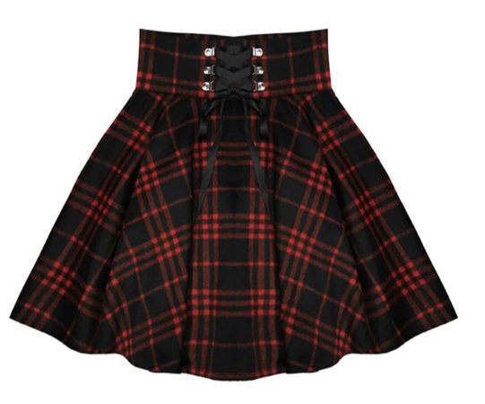 red and black alt skirt