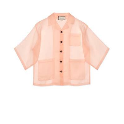 Pink Silk organdy jacket | GUCCI® US