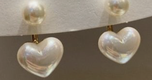 peral heart earrings