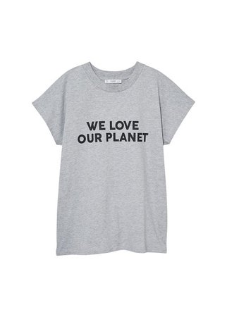 MANGO Organic cotton message t-shirt