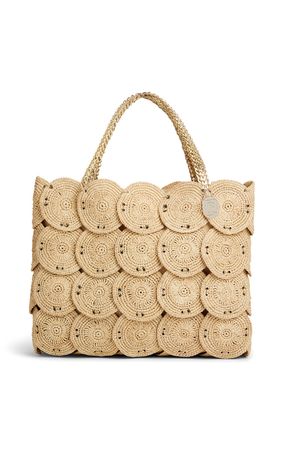 Cabas Disc Cotton-Raffia Tote Bag By Paco Rabanne | Moda Operandi