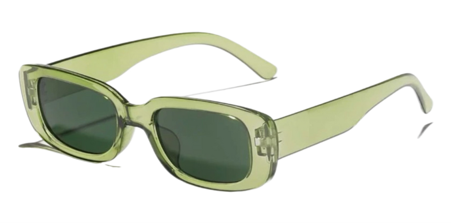 olive green square glasses