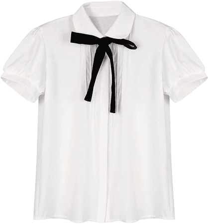 White Blouse With Black Bow