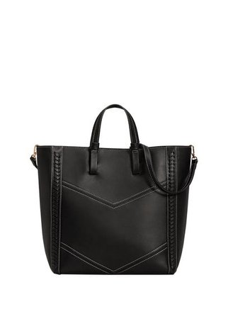 MANGO Contrast seam shopper bag