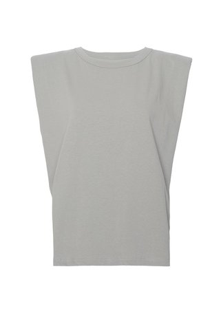 Eva Padded Shoulder Muscle T-Shirt in Grey – The Frankie Shop