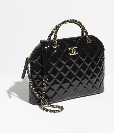 Small Shopping Bag - Patent calfskin & gold-tone metal — Fashion | CHANEL