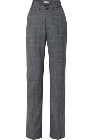 Balenciaga | Checked wool and silk-blend wide-leg pants | NET-A-PORTER.COM