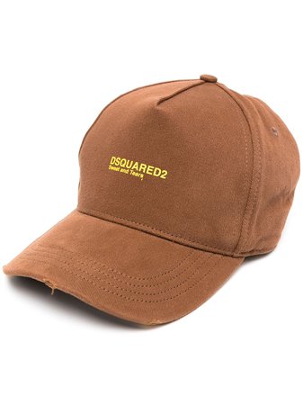 Shop brown Dsquared2 embroidered-logo baseball cap with Express Delivery - Farfetch