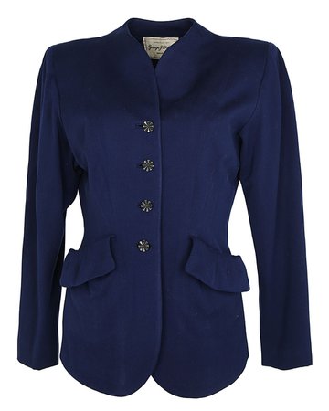 40s George J Wolff Co. Blue Rayon Blazer Jacket - S Blue £195 | Rokit Vintage Clothing