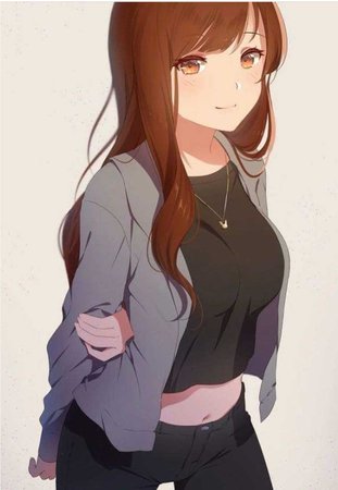 brunette anime girl
