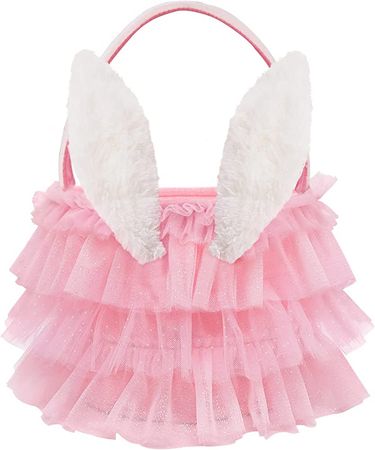 Amazon.com: Bunny Chorus Tutu Easter Basket, Pink Ruffled Shining Tulle with Fluffy Bunny Ears, Easter Theme Party Favors Stuffers Gifts for Girls, Easter Egg Hanting Decorations Party Supplies : Home & Kitchen