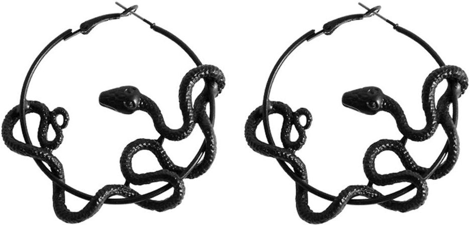 Amazon.com: Black Gothic Snake Hoop Earrings for Woman - Modern Style Snakes Circle Earrings Jewelry: Clothing, Shoes & Jewelry