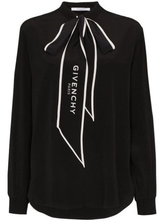 Givenchy Blouse à Col Lavallière à Logo - Farfetch