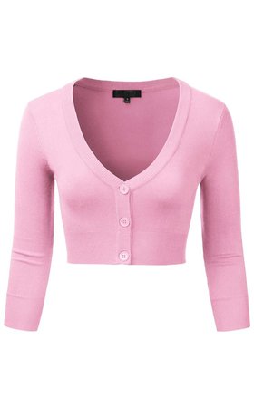 Pink fitted crop cardigan