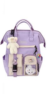 Amazon.com: JQWSVE Kawaii Backpack, Cute Aesthetic Backpack with Kawaii Pin and Accessories, Large Cute Japanese Backpack for Girls: Clothing, Shoes & Jewelry
