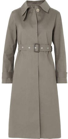 Bonded Cotton Trench Coat - Taupe