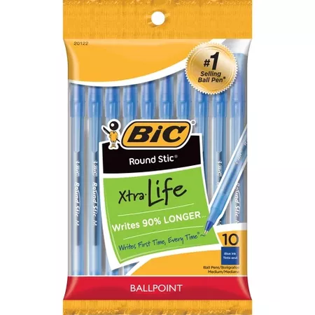 BIC® Xtra Life Ballpoint Pens, Medium Tip, 10ct - Blue : Target