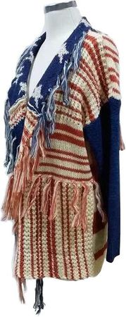 Amazon.com: CZVEVOY Women's Star Striped Knitted Cardigan, American Flag Printed Tassel Casual Knitting Autumn Coat Cloak,Red,XL : Clothing, Shoes & Jewelry