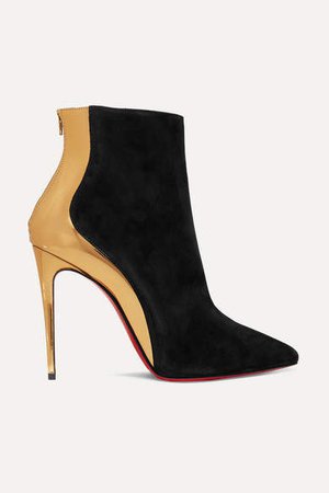 Delicotte 100 Suede And Mirrored-leather Ankle Boots - Black