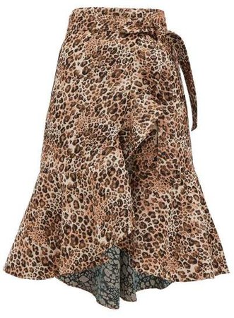 Cynical Attitude Leopard Jacquard Wrap Skirt - Womens - Leopard