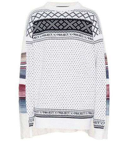 Intarsia wool-blend sweater