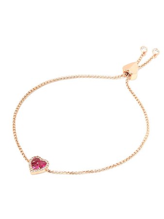 Shop kate spade new york Spell It Out Heart Goldtone & Cubic Zirconia Slider Bracelet | Saks Fifth Avenue