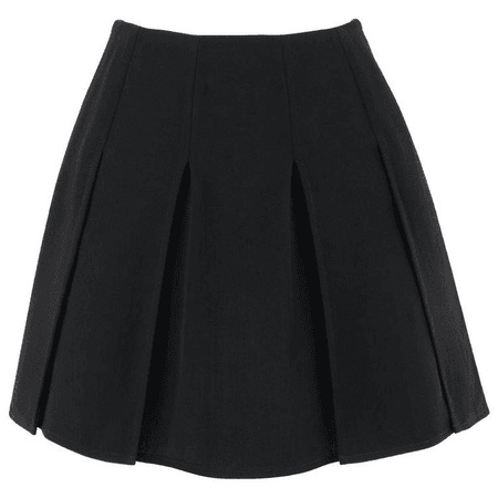 chanel black pleated mini skirt