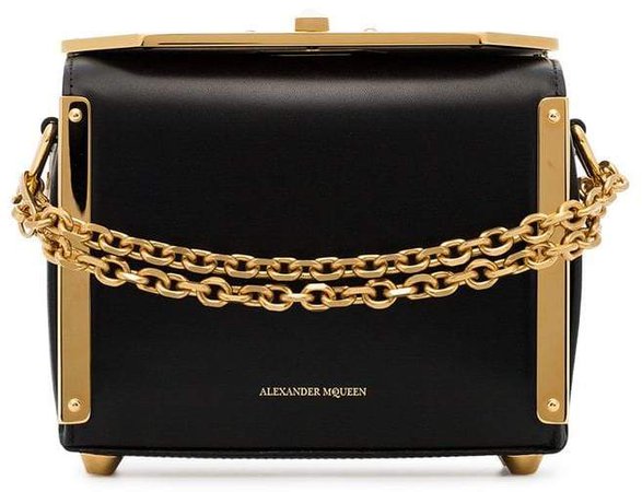black Box large leather chain strap bag