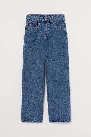 Loose Wide High Jeans - Denim blue - Ladies | H&M US
