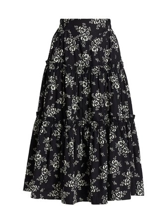 Sea Alessia Tiered Floral Midi-Skirt