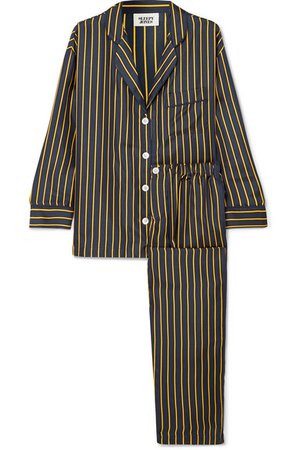 Sleepy Jones | Marina striped silk-charmeuse pajama set | NET-A-PORTER.COM