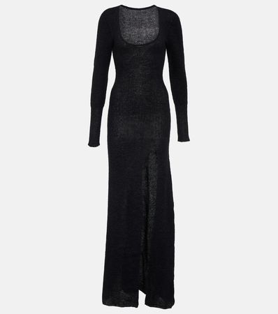 La Robe Dao Mohair Blend Maxi Dress in Black - Jacquemus | Mytheresa