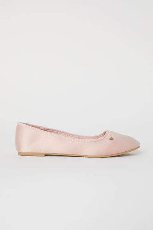 Satin Ballet Flats - Pink