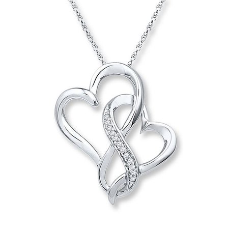 Kay Jewelers Infinity Heart Necklace 1/20 ct tw Diamonds Sterling Silver