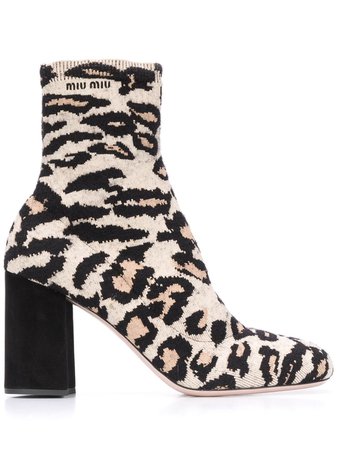 Miu Miu leopard knit booties £688 - Fast Global Shipping, Free Returns