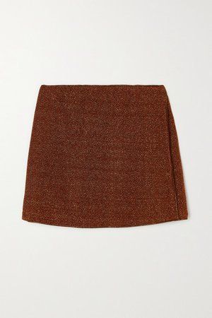 Lumiere Stretch-lurex Mini Skirt - Brown