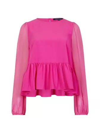 Crepe Light Georgette Puplum Top Wild Rosa | French Connection US