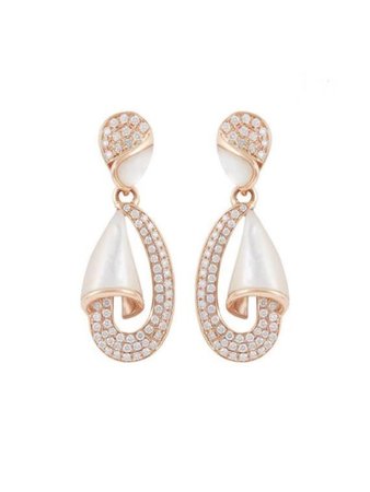 gold and white crystal earrings