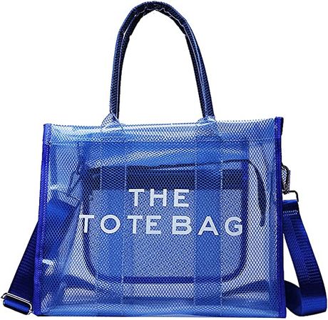 Amazon.com: GOUDAN Clear Tote Bag for Women-Large PVC Transparent Zipper Closure the Tote Bag Crossbody Bag Handbag for Travel Beach (blue) : Clothing, Shoes & Jewelry
