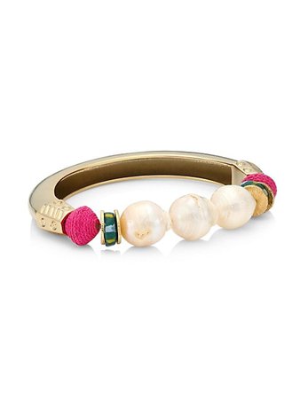 Akola Baroque Pearl & Raffia Bracelet | SaksFifthAvenue