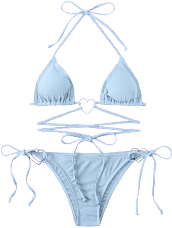 white bikini set with heart rings